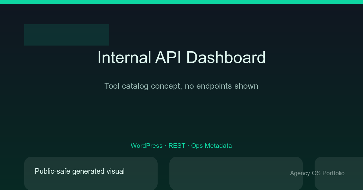 Internal Tools/API Dashboard